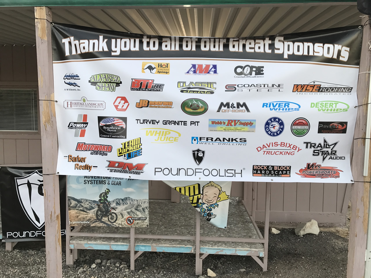 Crawdad Off Road Events sponsorship thank you banner