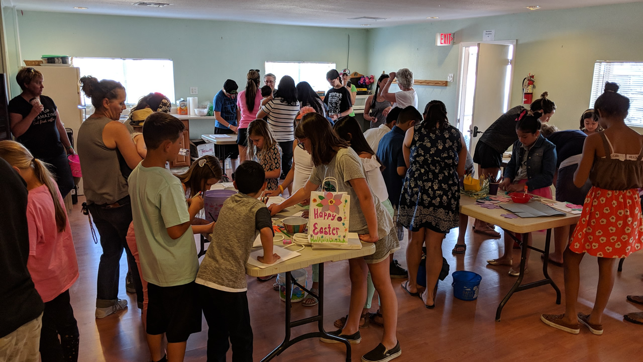 Kids gather for fun crafts at the annual Easter Celebration